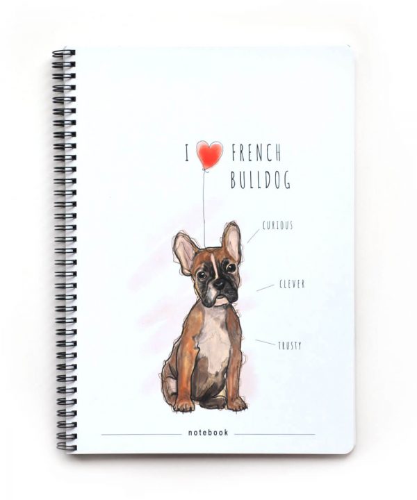 Frenchie Çizgili Defter (A4)