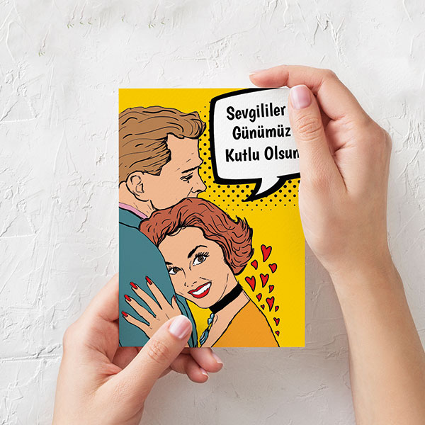 Vintage Sevgililer Günü Kartı