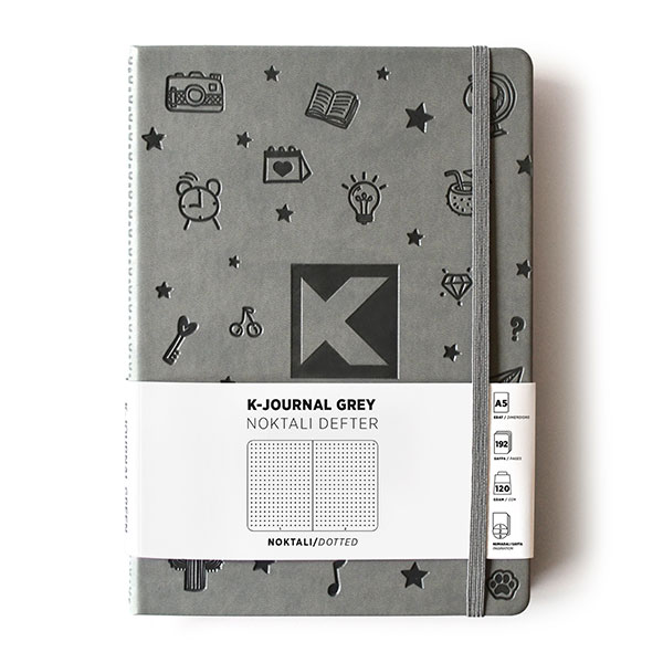 K-Journal Grey Noktalı Defter