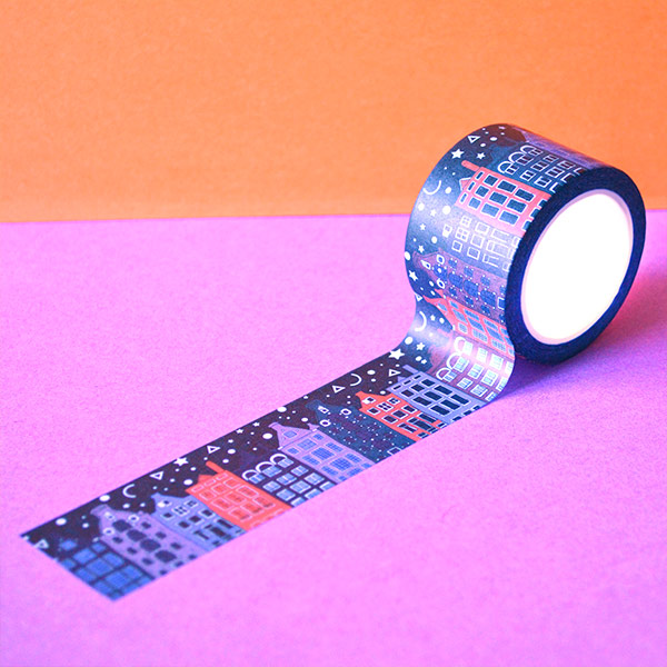 Cityscape Tasarımlı Kalın Bant